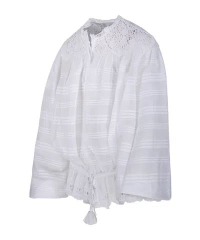Isabel Marant Étoile Isabel Marant Etoile Women 'polly' White Blouse With Choker Neckline And Adjustable Waist With Draws