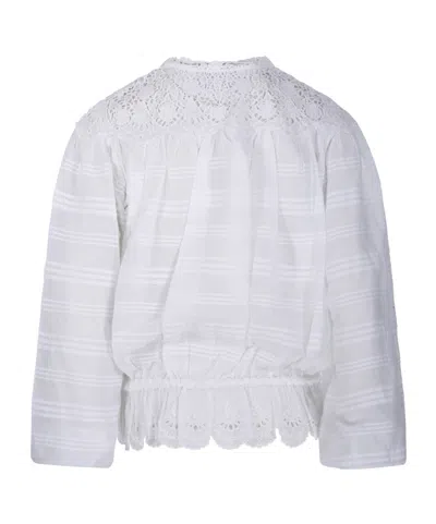 Isabel Marant Étoile Isabel Marant Etoile Women 'polly' White Blouse With Choker Neckline And Adjustable Waist With Draws