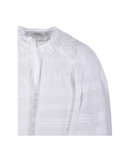 Isabel Marant Étoile Isabel Marant Etoile Women 'polly' White Blouse With Choker Neckline And Adjustable Waist With Draws