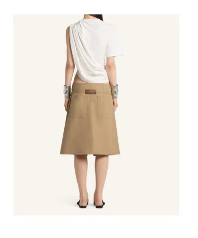 Courrèges Back-panel Belted Shorts In Brown