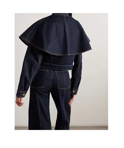 Ulla Johnson Cape Buttoned Jacket In Blue