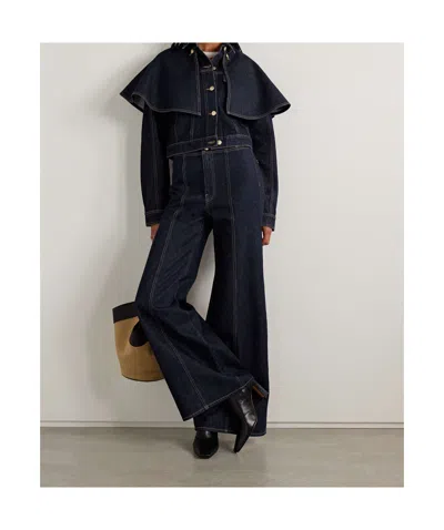 Ulla Johnson Cape Buttoned Jacket In Blue