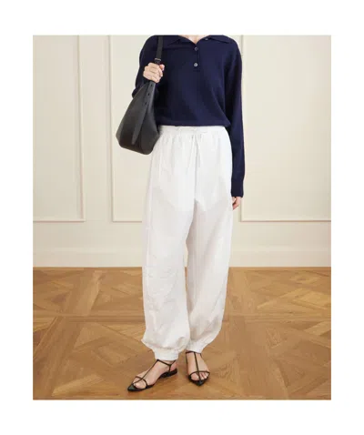 Rohe Crushed Cotton Volume Trousers Optic White In White