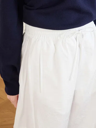 Rohe Crushed Cotton Volume Trousers Optic White In White