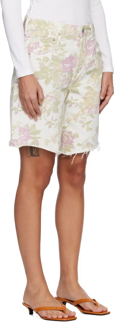 Citizen Of Humanity Citizens Of Humanity Ayla High Waist Raw Hem Cutoff Denim Bermuda Shorts In Multi