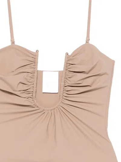 Christopher Esber Ruched One-piece Swimsuit In Brown