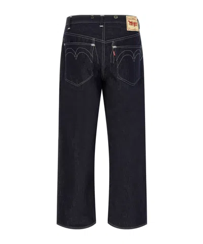 Junya Watanabe Navy Blue Solid Jeans In Blue