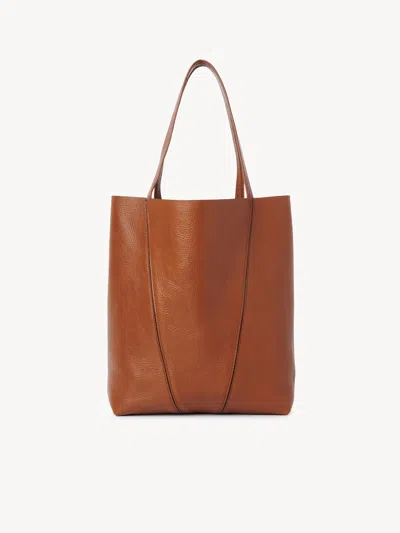 Chloé Spin Ring-detail Shoulder Bag In Brown
