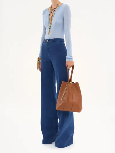 Chloé Spin Ring-detail Shoulder Bag In Brown