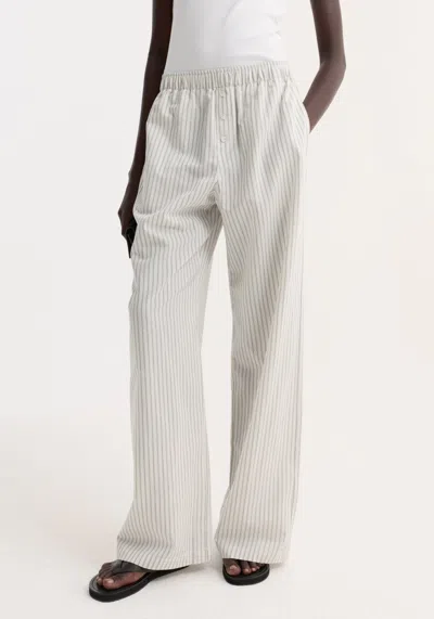 Rohe Silk Stripe Pyjama Trouser In White