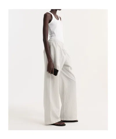 Rohe Silk Stripe Pyjama Trouser In White