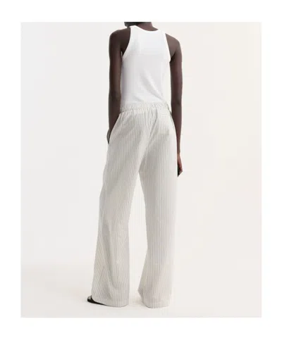 Rohe Silk Stripe Pyjama Trouser In White