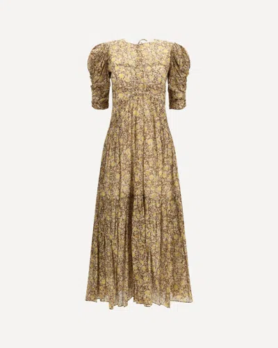 Isabel Marant Étoile Bicolor Cotton Casual Dress In Brown