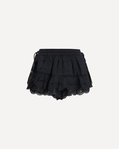 Isabel Marant Étoile Puria Shorts With Ruffles In Black