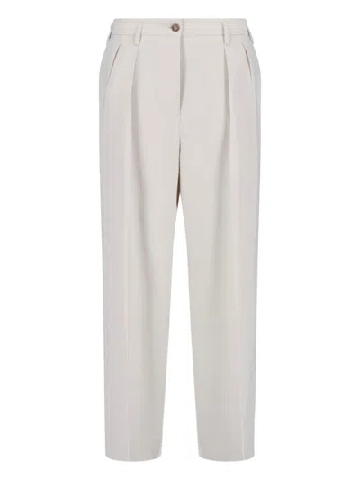 Filippa K Tailored Trousers Belt Loops Pleats And Pockets In Gray