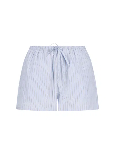 Dunst Striped Drawstring Shorts In Blue