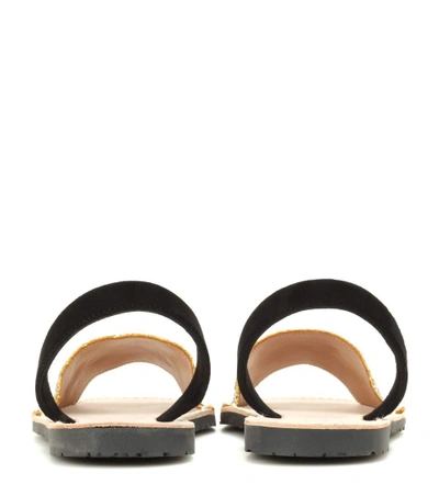 Shop Del Rio London Glitter And Suede Sandals In Gold