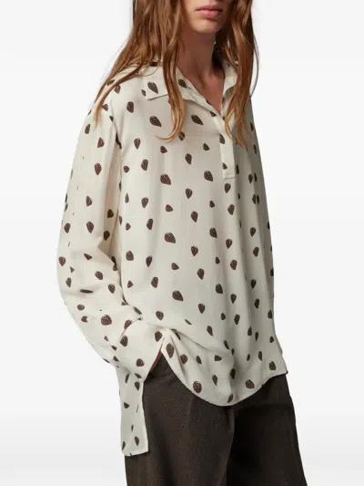 Paul Smith Strawberry Patterned Blouse In Neutral