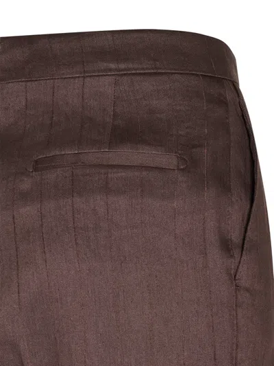 Tagliatore Pinstripe-pattern Trousers In Brown