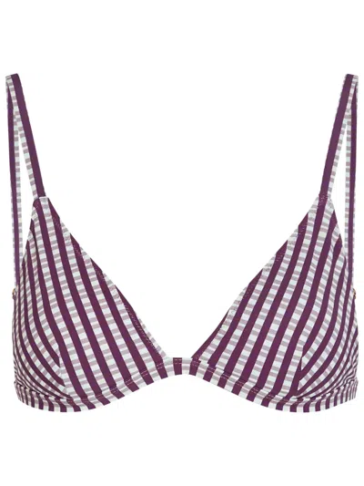 Nuno Coco Check-pattern Triangle Bikini Top In Multi