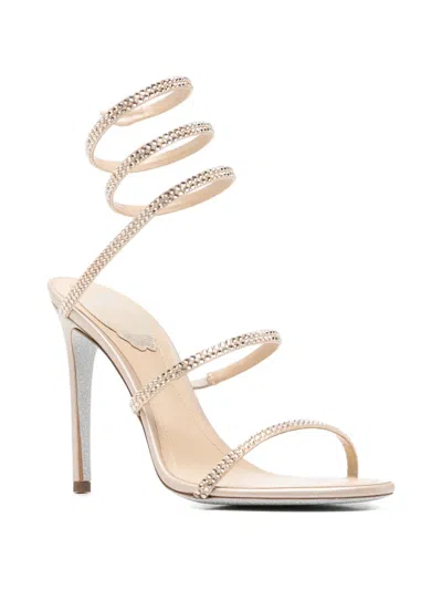 René Caovilla Rene Caovilla Womens Blush Cleo 80 Crystal-embellished Leather Heeled Sandals
