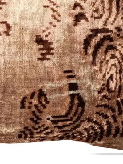 Les-ottomans Abstract-pattern Cushion In Brown