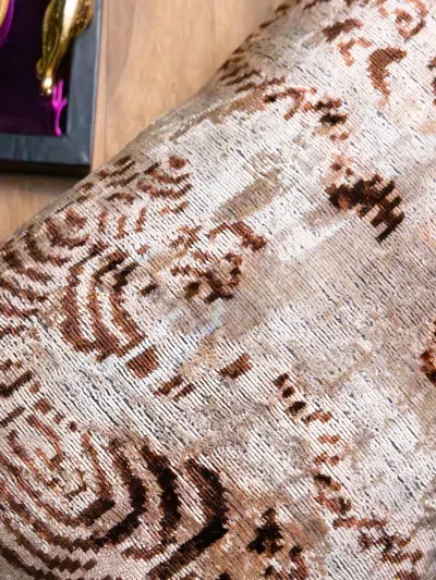 Les-ottomans Abstract-pattern Cushion In Brown