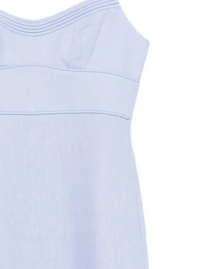 Zimmermann Kindred Spirit Luna Linen Midi Dress In Blue