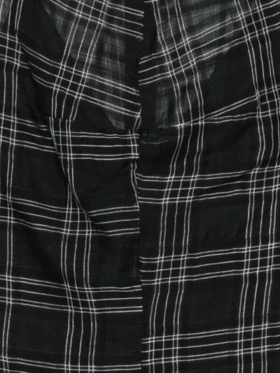 Marc Le Bihan Check-pattern Sheer Blouse In Black