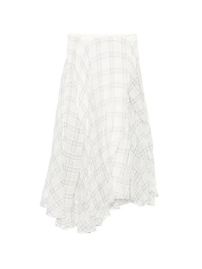 Marc Le Bihan Check-pattern Asymmetric Skirt In Multi