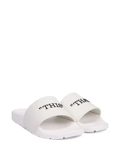 Off-white Logo Slides In White