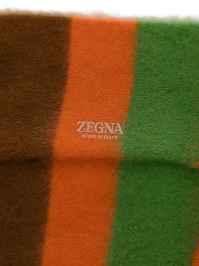 Zegna Logo-print Striped Socks In Multi