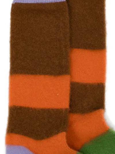 Zegna Logo-print Striped Socks In Multi