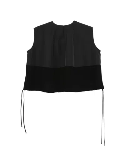 Litkovska Panelled Drawstring Top In Black