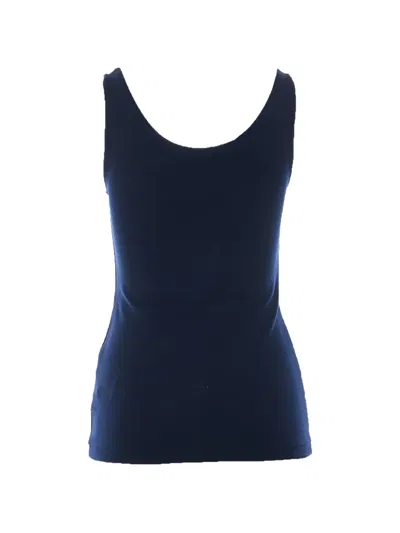Auralee Button-front V-neck Top In Blue