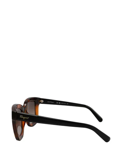 Ferragamo Brown Gradient Rectangular Ladies Sunglasses Sf955s 214 53 In Brown