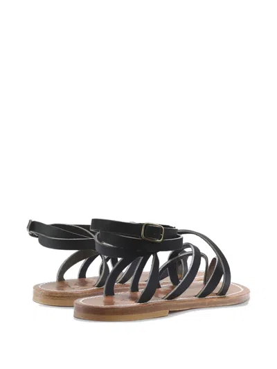 Kjacques Black Ankle Strap Sandals In Black