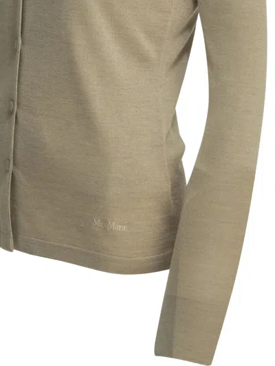 Max Mara Button-up Collared Cardigan In Neutral