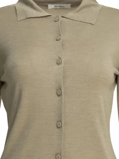 Max Mara Button-up Collared Cardigan In Neutral