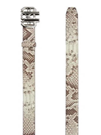 Philipp Plein Gothic Plein Python-leather Belt In Neutral