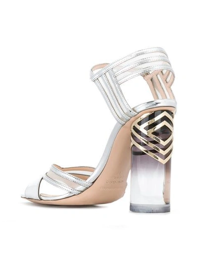 Shop Nicholas Kirkwood 105mm Zaha Sandals In Metallic