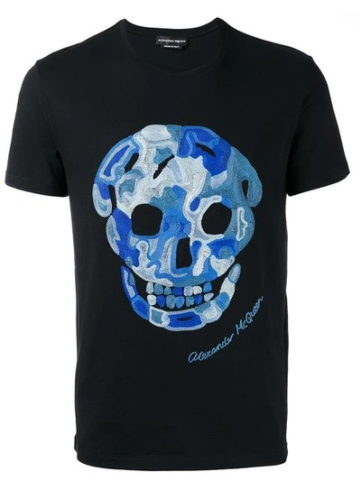 Shop Alexander Mcqueen Embroidered Skull T-shirt