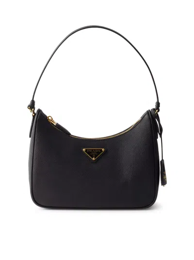 Prada Re-edition 2005 Re-nylon And Saffiano Mini Bag In Black