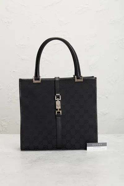 Pre-owned Gucci Bardot Tote Bag In Black