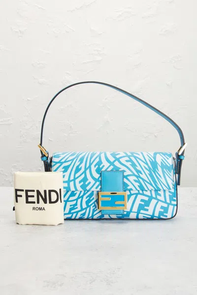 Pre-owned Fendi X Sarah Coleman Ff Vertigo Baguette In Blue