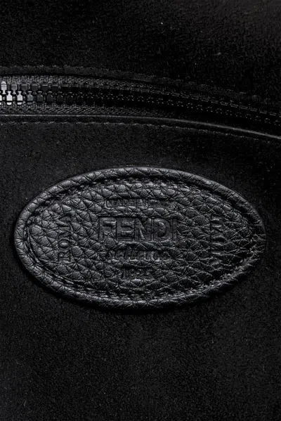 Pre-owned Fendi Selleria Baguette Shoulder Bag In Black