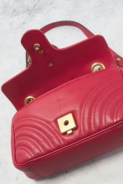 Pre-owned Gucci Gg Marmont Shoulder Bag In Red