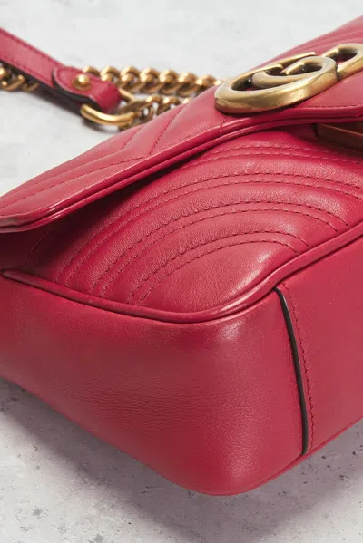 Pre-owned Gucci Gg Marmont Shoulder Bag In Red