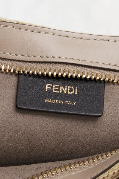 Pre-owned Fendi O'lock Swing Shoulder Bag In Sand