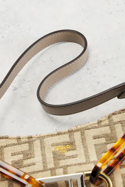 Pre-owned Fendi O'lock Swing Shoulder Bag In Sand